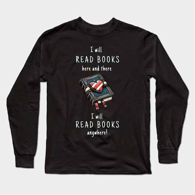 Heart Book, Book Lover and Readers Long Sleeve T-Shirt by TomFrontierArt
